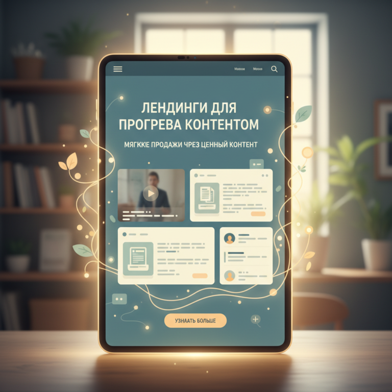 Лендинг для прогрева контентом: продающая страница мягко.